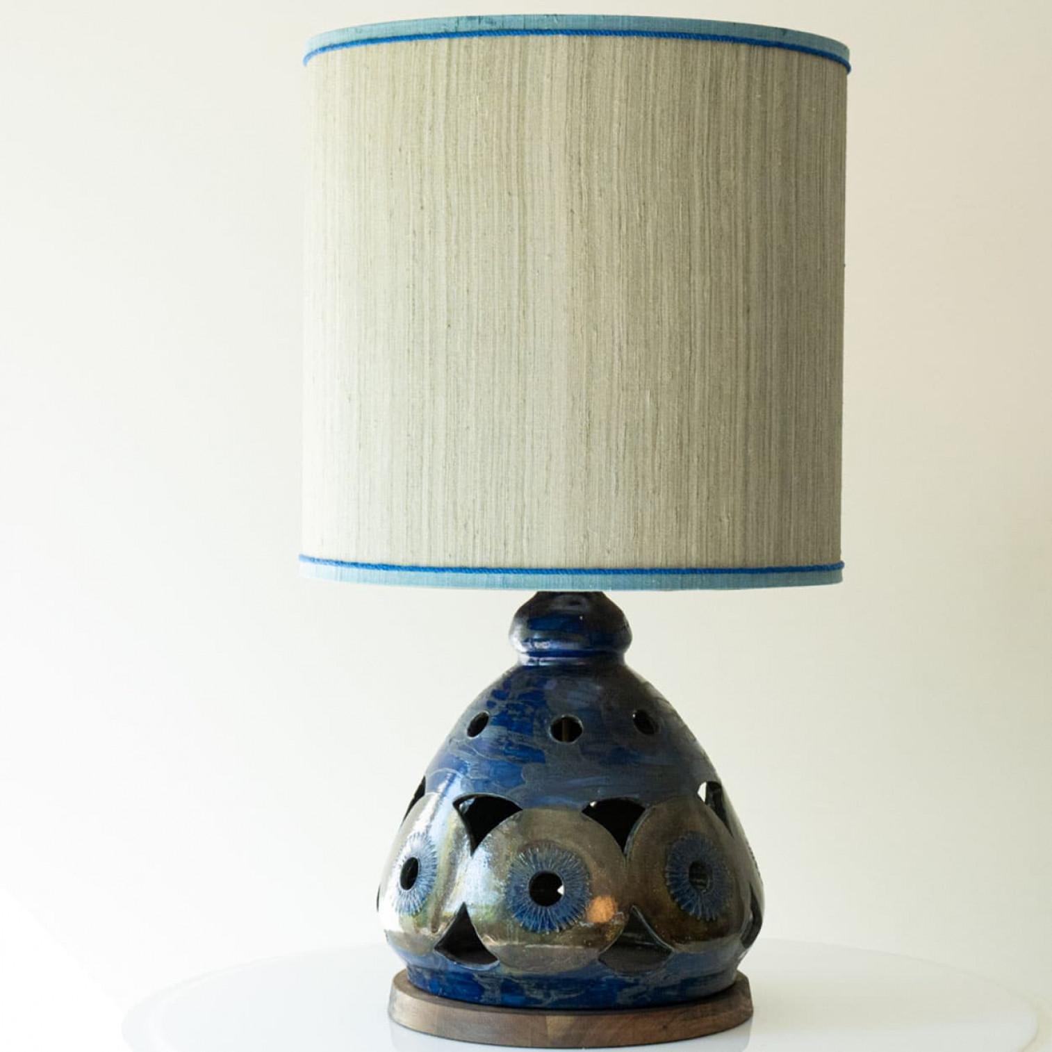 Lampada da tavolo grande in Wood Wood, paralume nuovo di R. Houben, 1970 in vendita 2