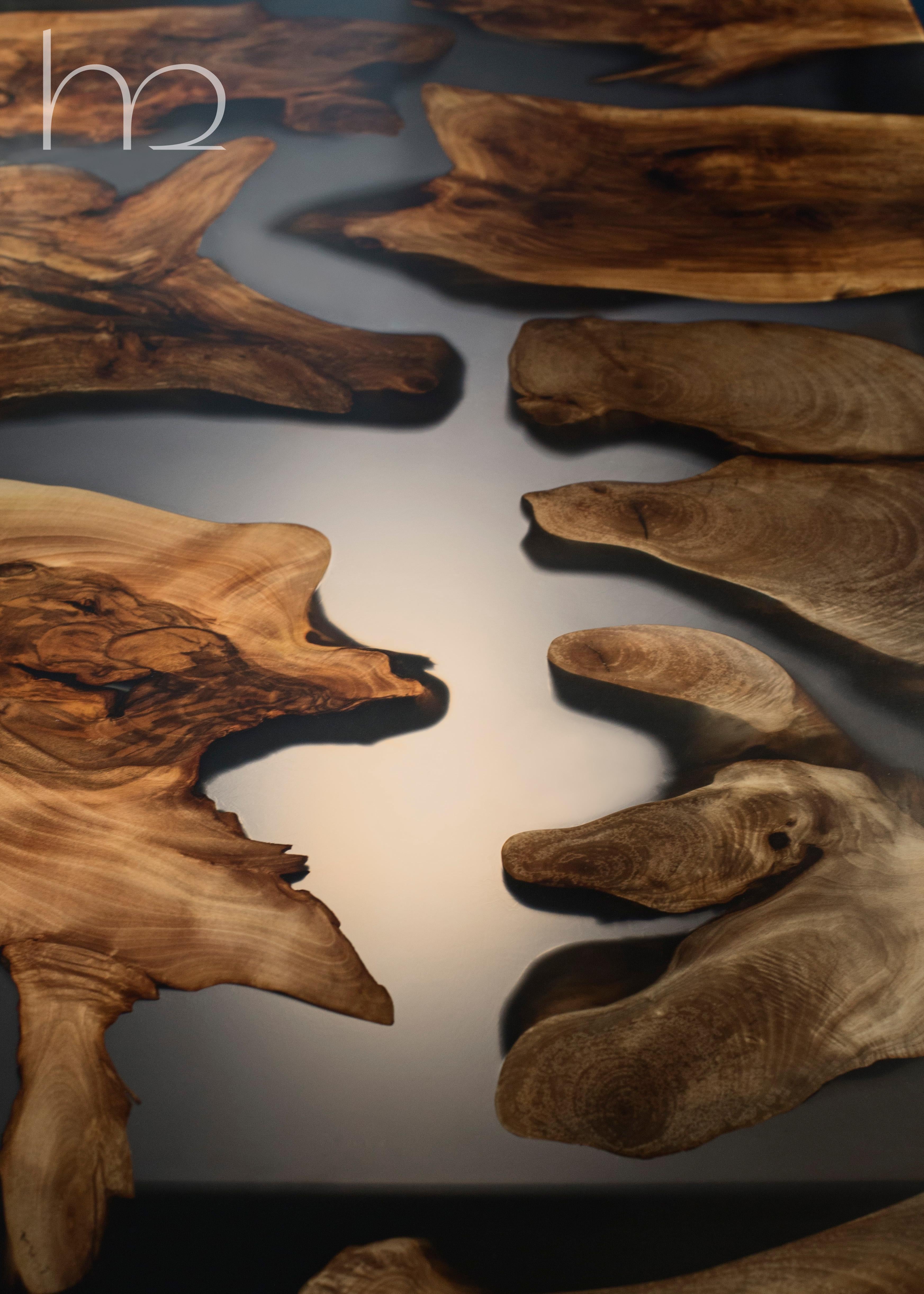 Großer Nussbaum Wood Esszimmertisch Luxuriöse Esstische Handgemacht Rustikal im Angebot 2