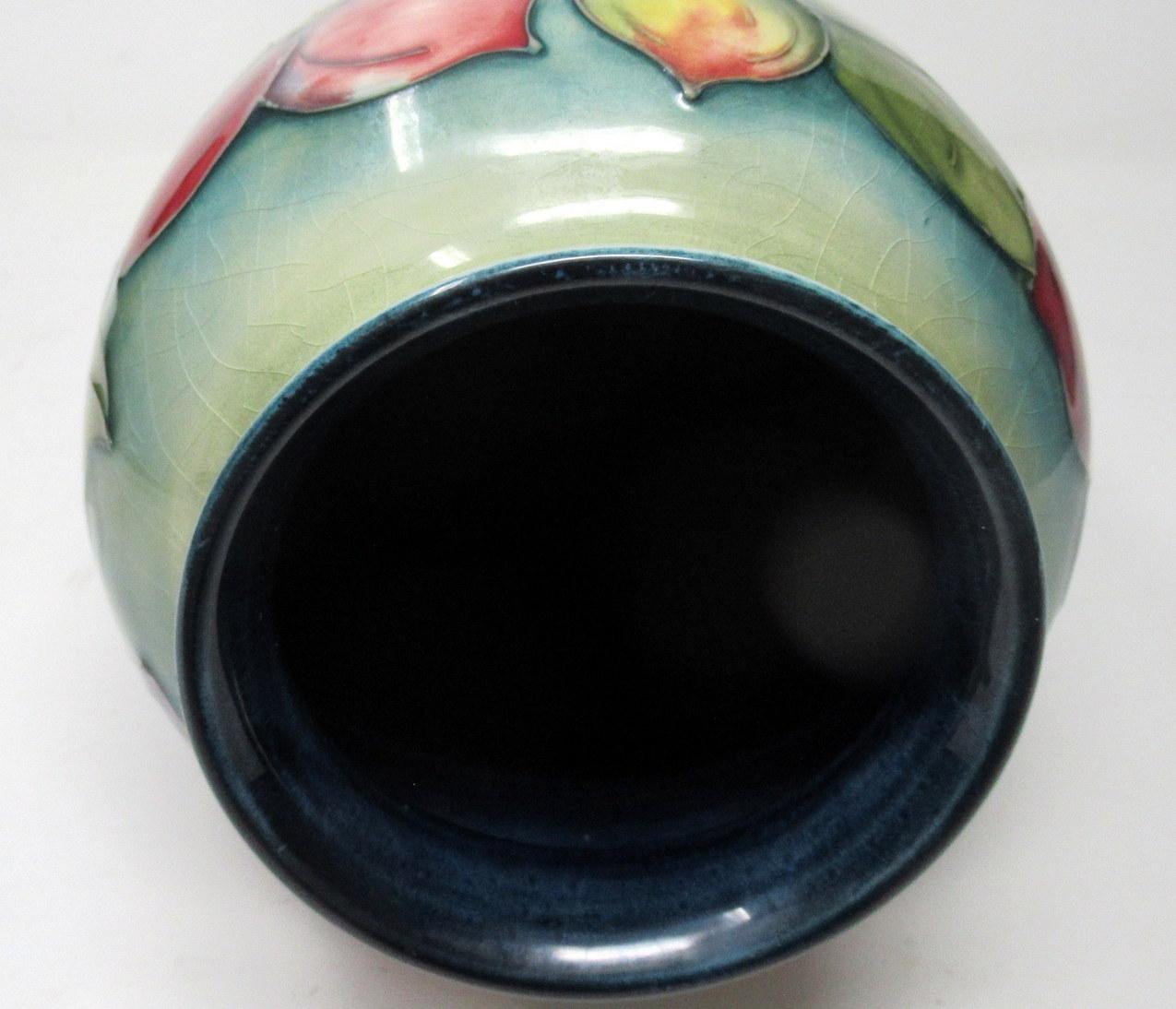 20th Century Large Walter Moorcroft Anemone Pattern Tubelined Hand Painted Pottery Vase