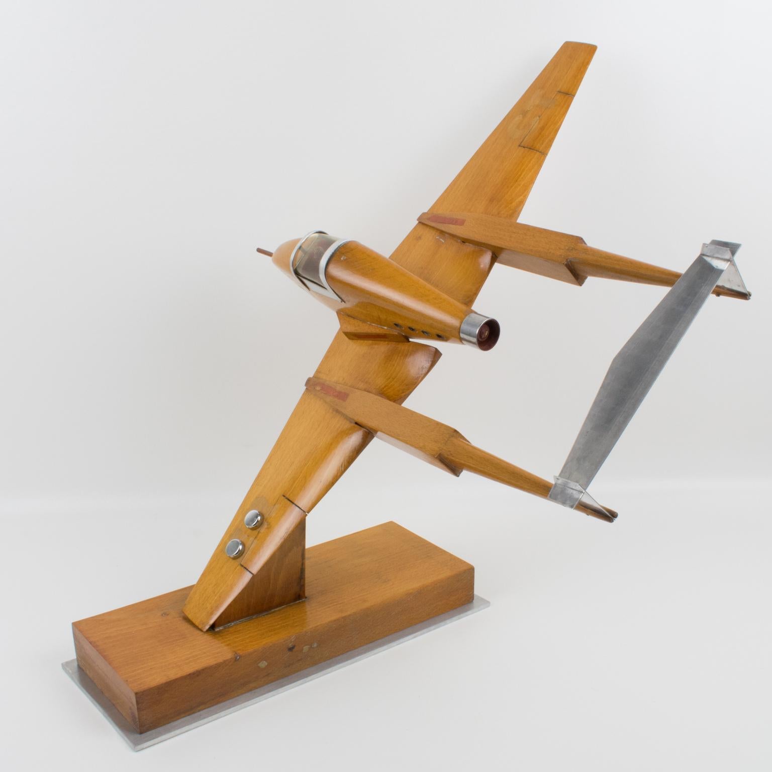 French Large War Airplane Wood Model Aviation Collection