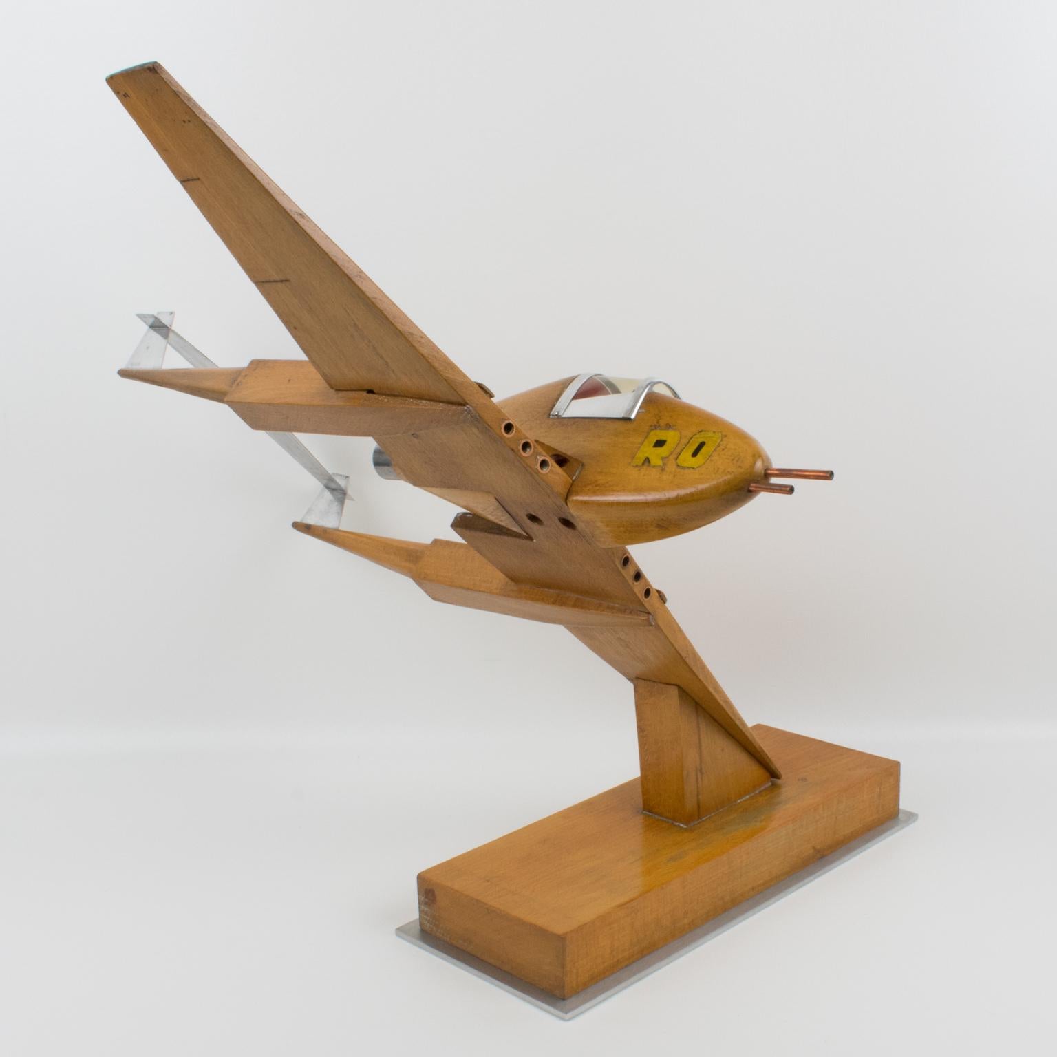 Mid-20th Century Large War Airplane Wood Model Aviation Collection
