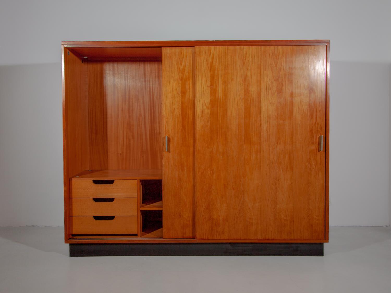 Hand-Crafted Large Wardrobe designed by Alfred Hendrickx, 1960s for Belform, Belgium For Sale