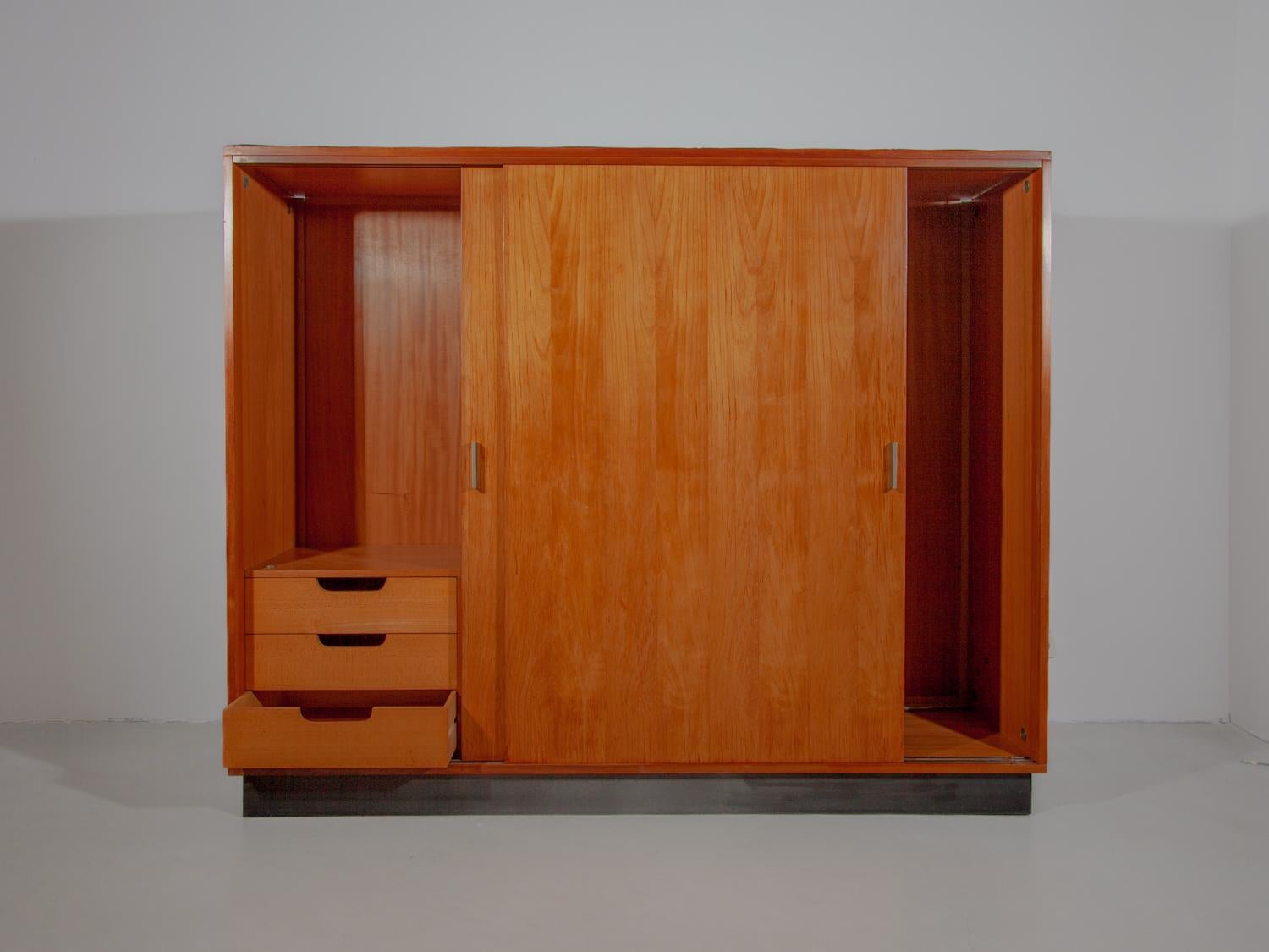Wood Large Wardrobe designed by Alfred Hendrickx, 1960s for Belform, Belgium For Sale