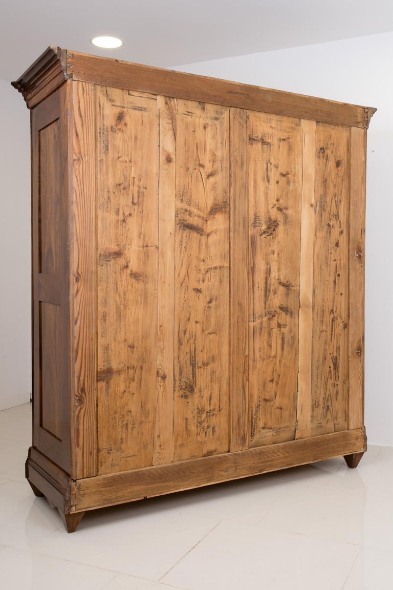 Large Wardrobe in Solid Walnut Wood, Germany, Early 19th Century For
