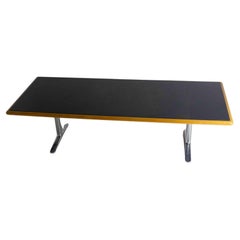 Large Warren Platner leather desk by Knoll International, 1973