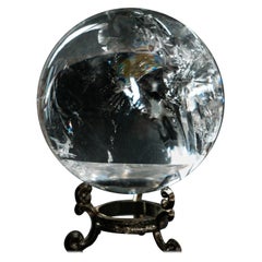 Large Water-Clear Quartz Sphere with Vivid Natural Rainbows