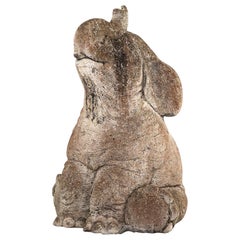 Grande fontaine à eau, sculpture de jardin à l'éléphant, milieu du 20e siècle