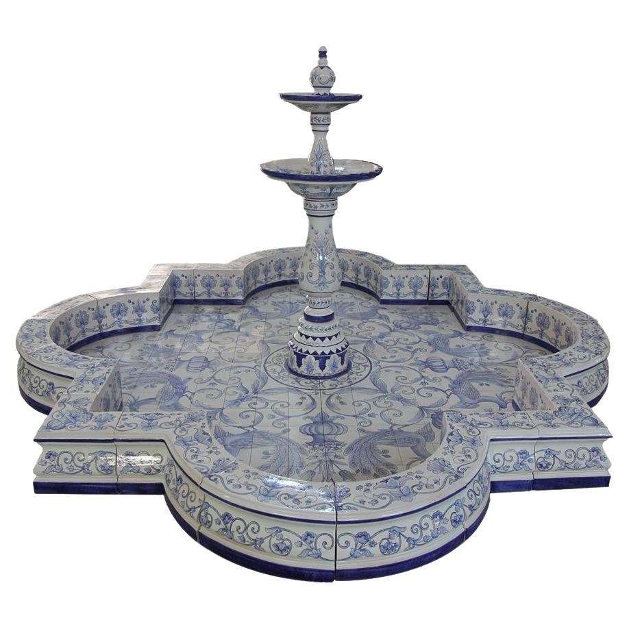 Large Water Fountain in Ceramic Mineral Finish For Sale