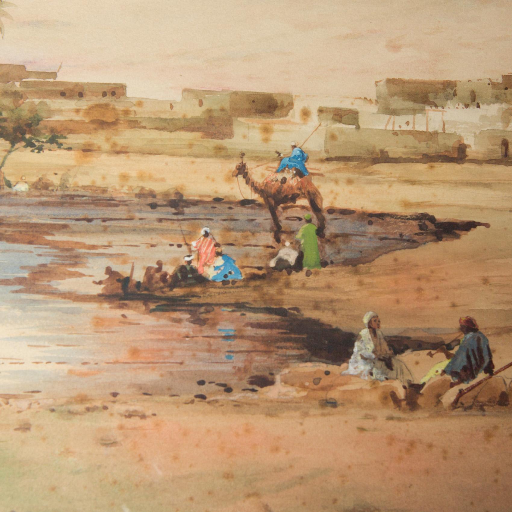 Large Watercolour of Cairo by Robert Murdoch Wright In Good Condition In London, GB