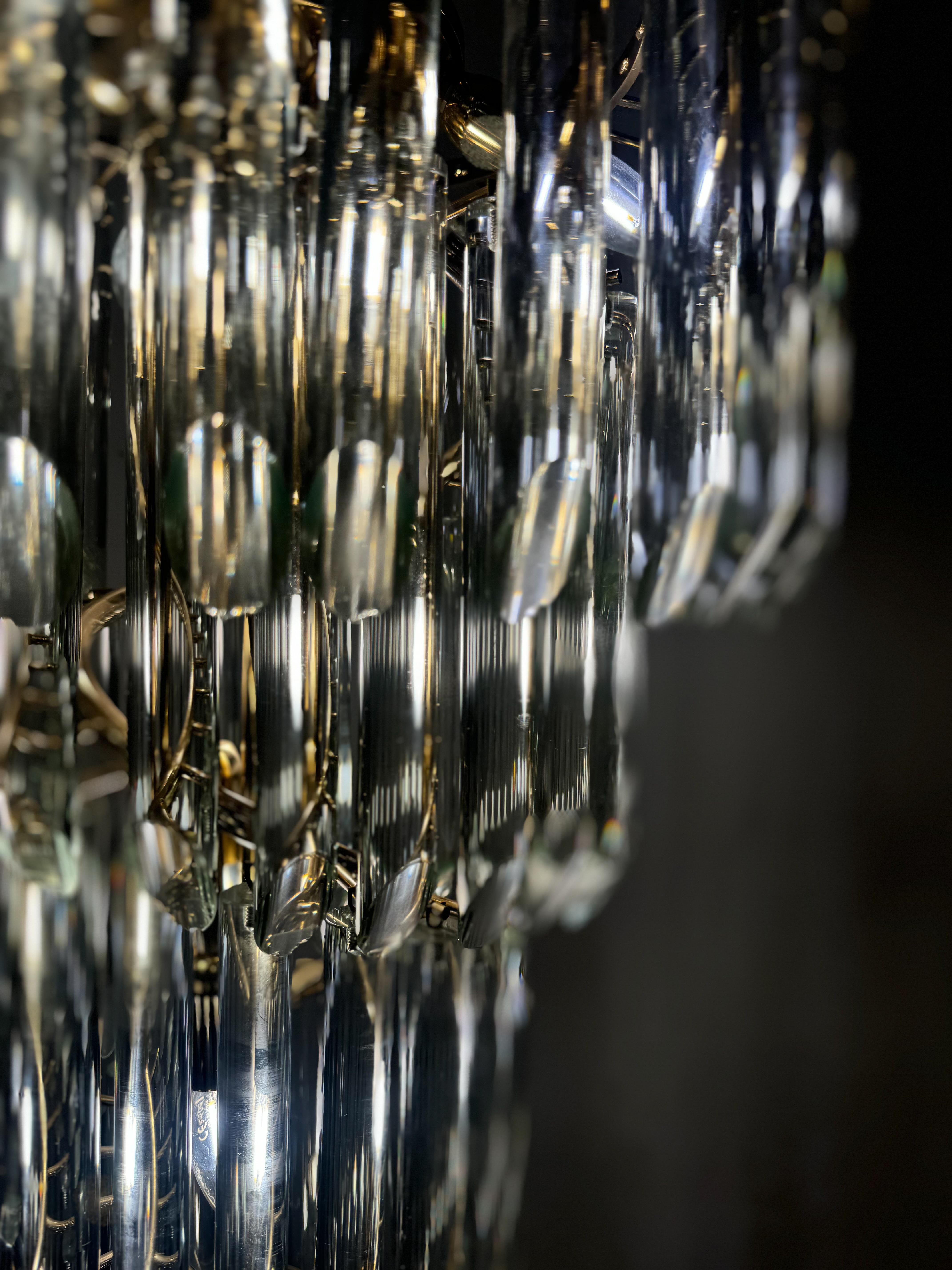 Vetro Grande lampadario a cascata in vetro di Murano, anni '70 in vendita