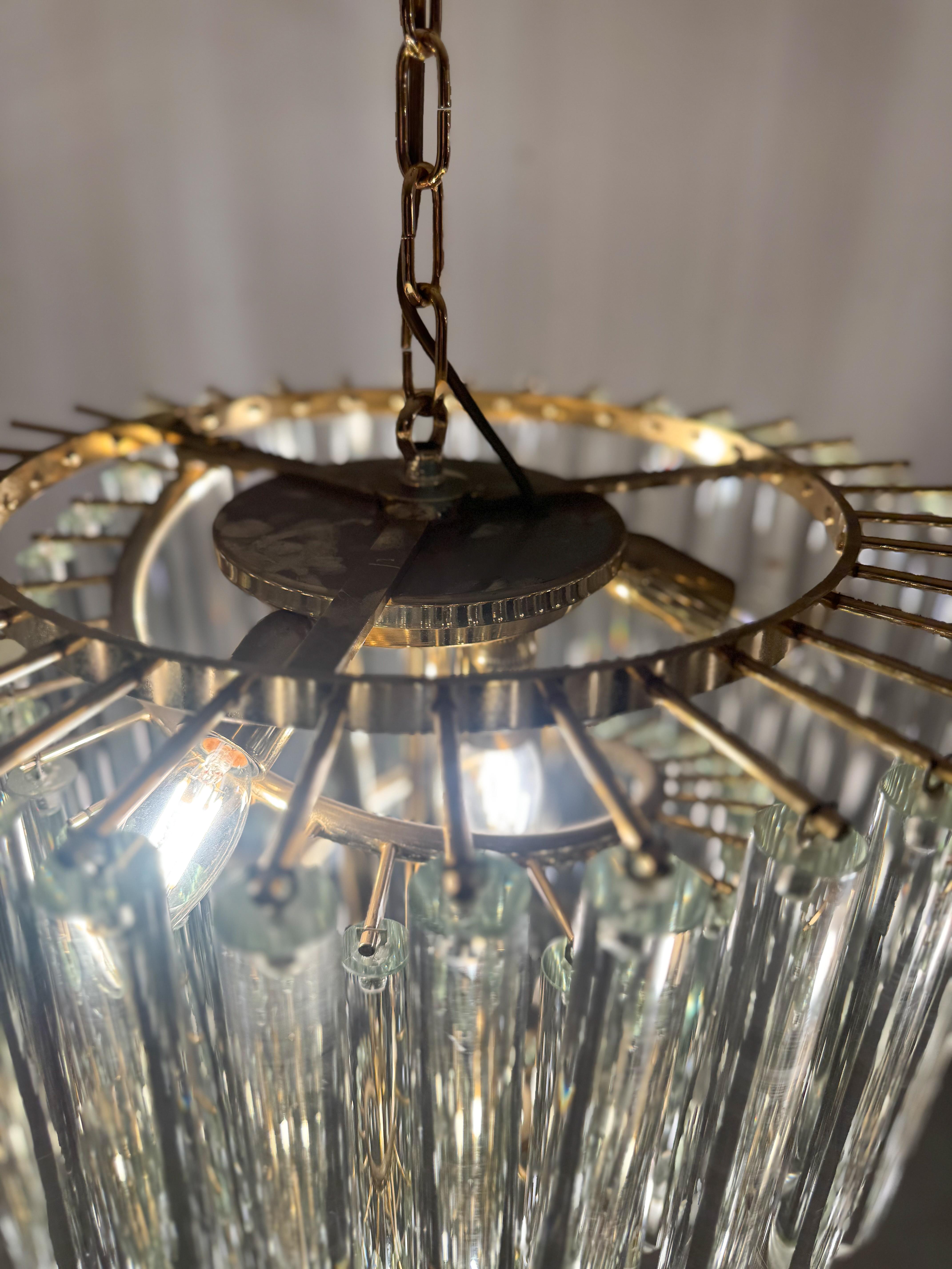 Grande lampadario a cascata in vetro di Murano, anni '70 in vendita 2