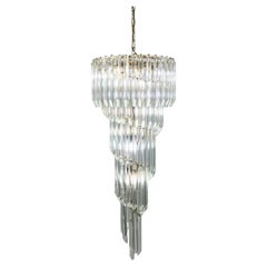 Large Waterfall Murano Glass Chandelier, 1970s
