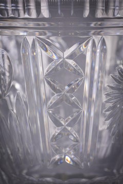 Large Waterford Cut and Faceted Glass Vase, 20th Century