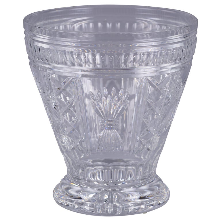 Large Waterford Cut and Faceted Glass Vase, 20th Century For Sale at 1stDibs