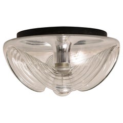 Large Wave Clear Flush Mount or Wall light by Peill & Putzler, Germany