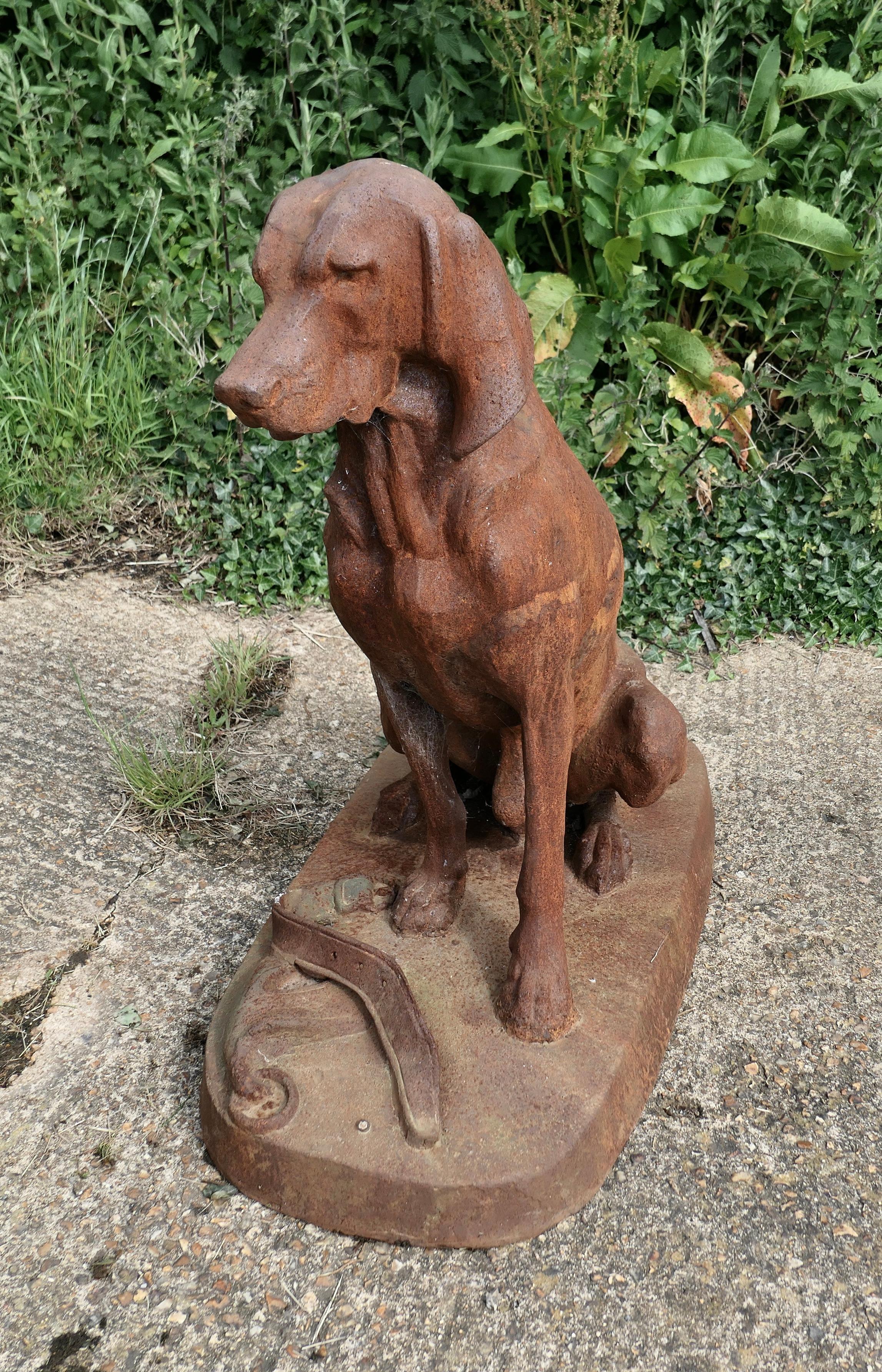 iron dog statue