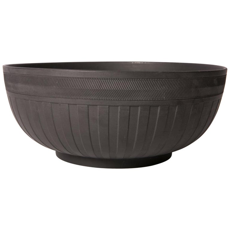 Large Wedgwood black basalt bowl, ca. 1840, offered by Bardith