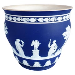 Large Wedgwood blue jasperware cachepot, 19th century