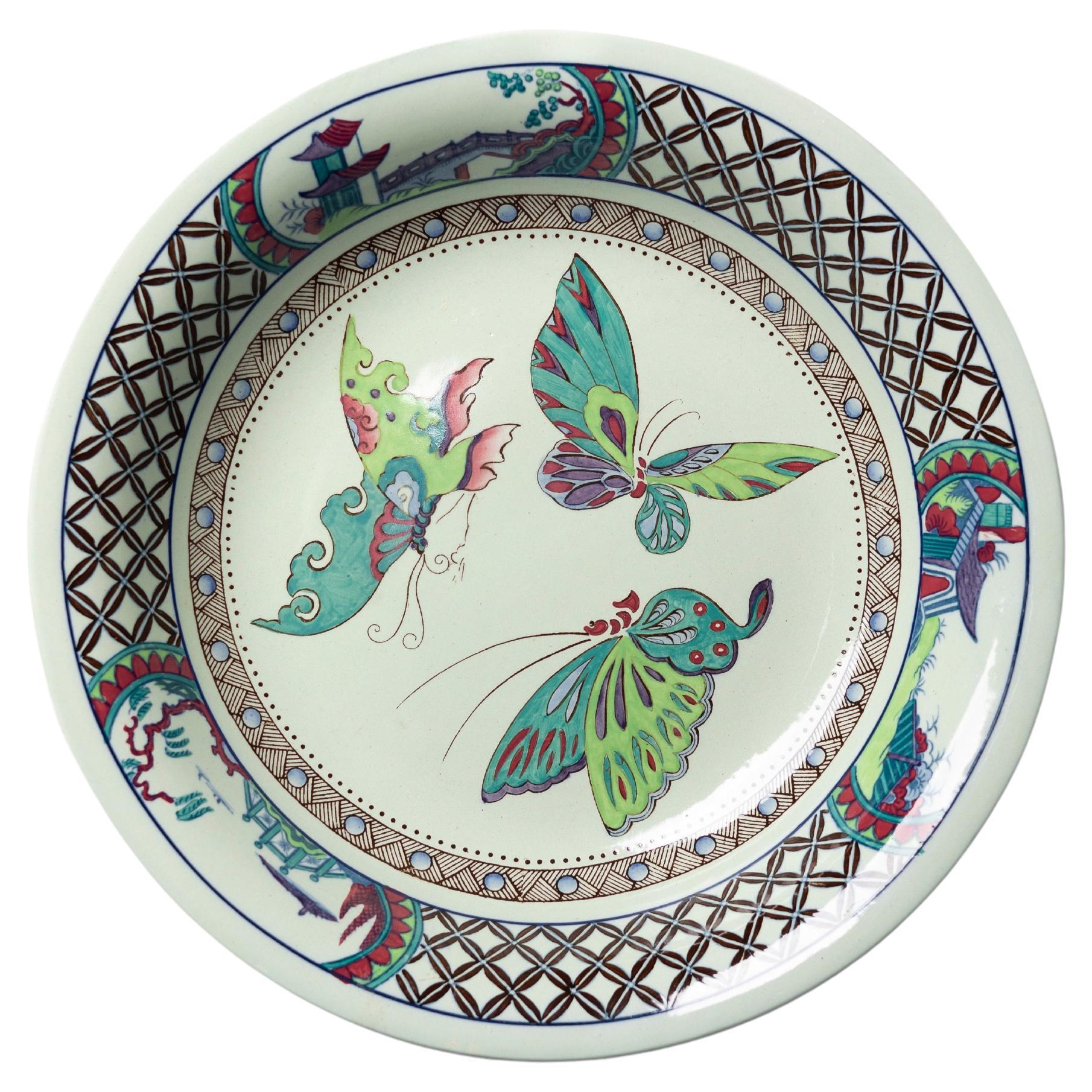 Große Wedgwood Schmetterling Display Schale