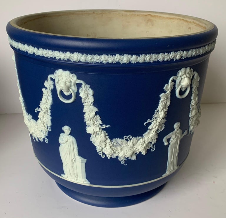 Large Wedgwood Dark Blue Jasperware Jardinière at 1stDibs wedgwood