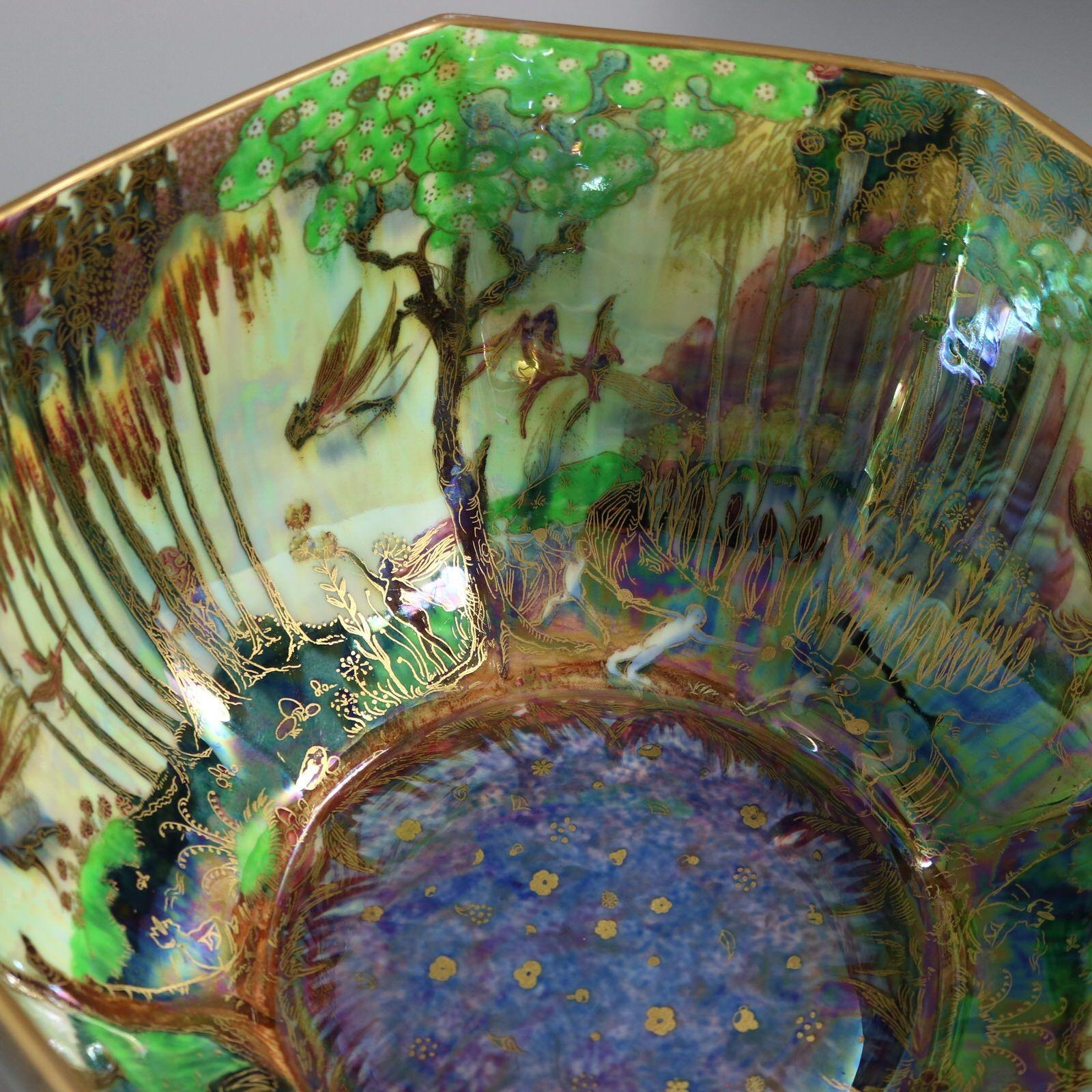Gran cuenco octogonal Dana de Wedgwood Fairyland Lustre en Excelente estado para la venta en Chelmsford, Essex