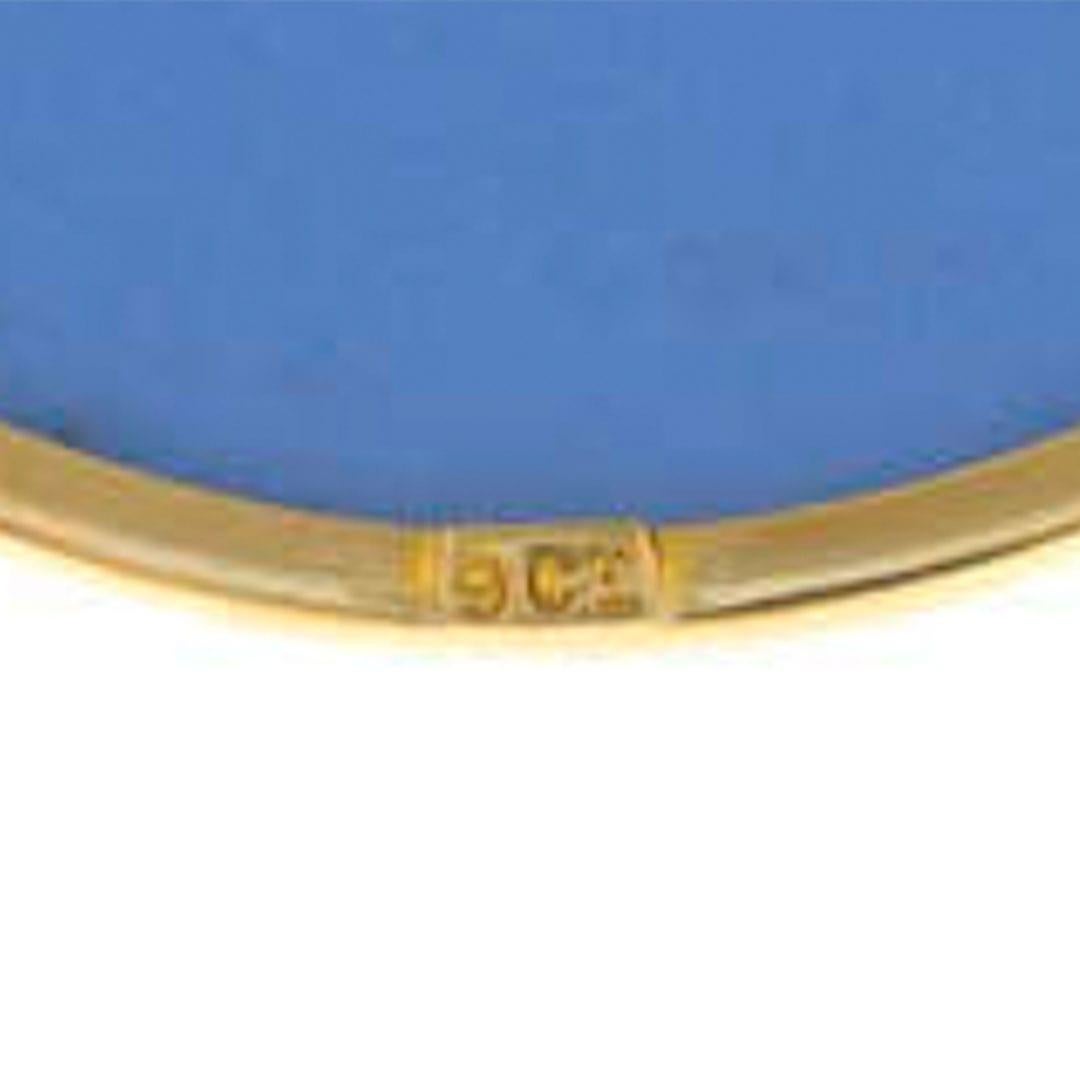 Edwardian Large Wedgwood Mid-century 9ct Gold Blue Jasperware Cameo Brooch Circa 1954 For Sale