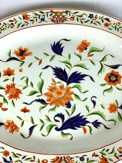 Large Wedgwood Platter Imari Colors with Floral Decorations England Circa 1840