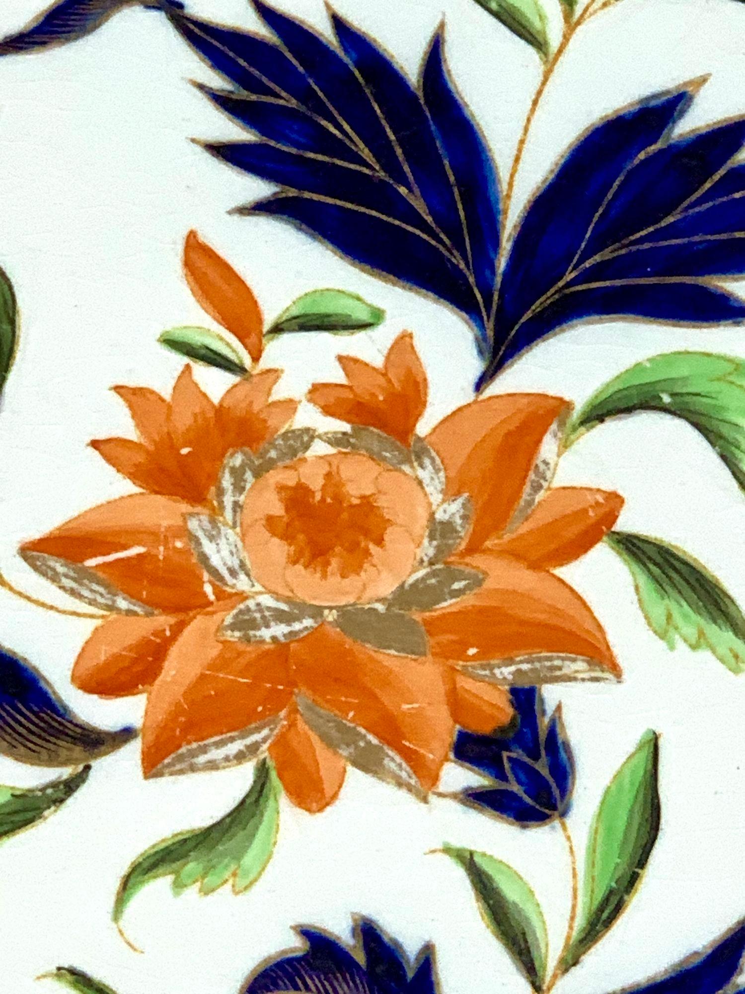 Anglais Grand plateau Wedgwood couleur Imari avec décorations florales Angleterre vers 1840 en vente