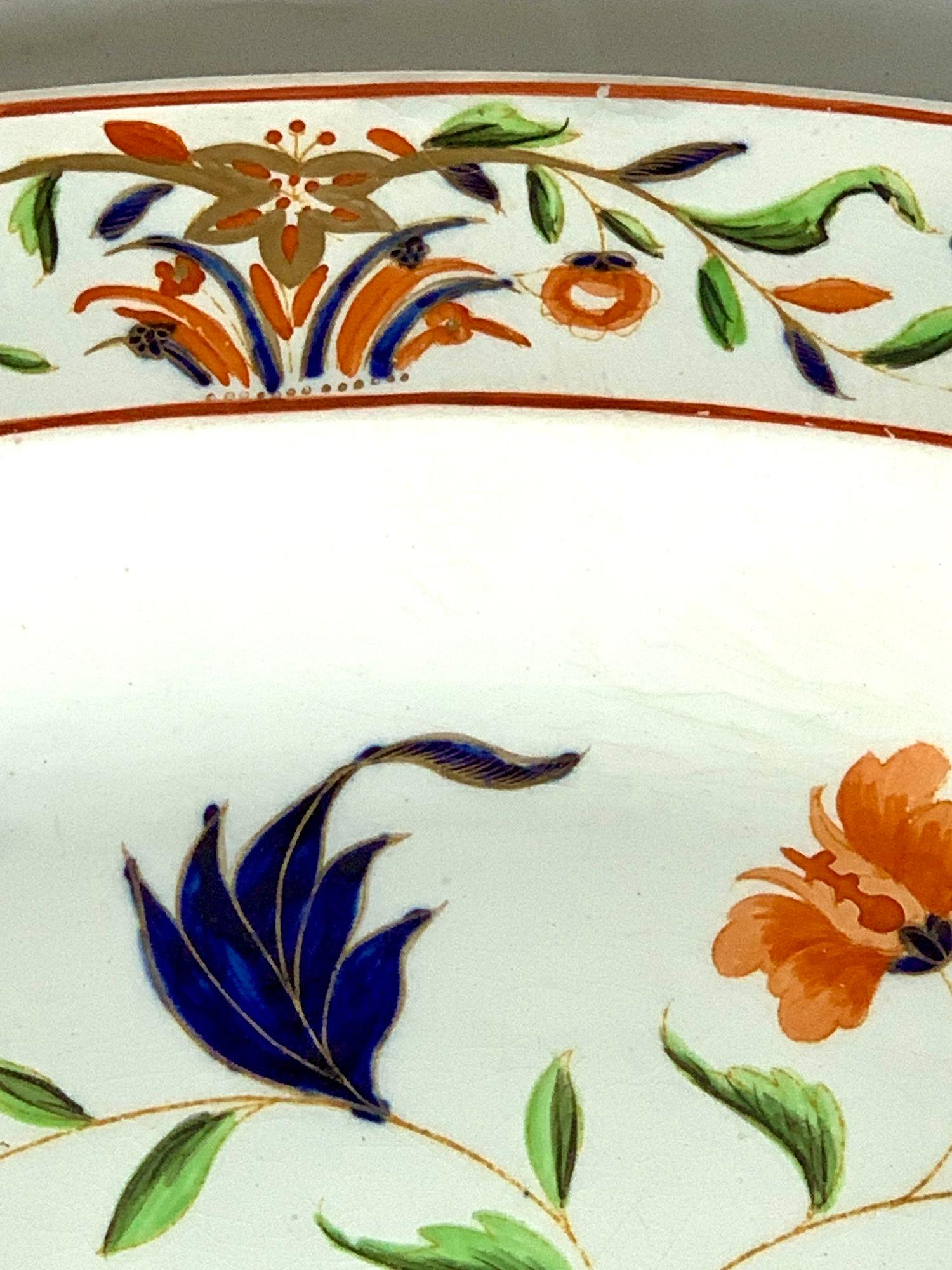 Large Wedgwood Platter Imari Colors with Floral Decorations England Circa 1840 In Good Condition For Sale In Katonah, NY