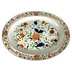 Grand plateau Wedgwood couleur Imari avec décorations florales Angleterre vers 1840