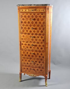 Large Week Chest/chiffonier, Transition Style, In Latticework And Quatrefoil