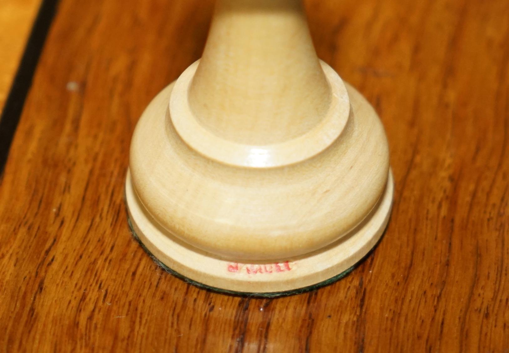 GRANDE SET DI SCACCHI D'EPOCA DI JACQUE STAUNTON CHESSMAN STAMPED SCATOLA ORIGINALE in vendita 5