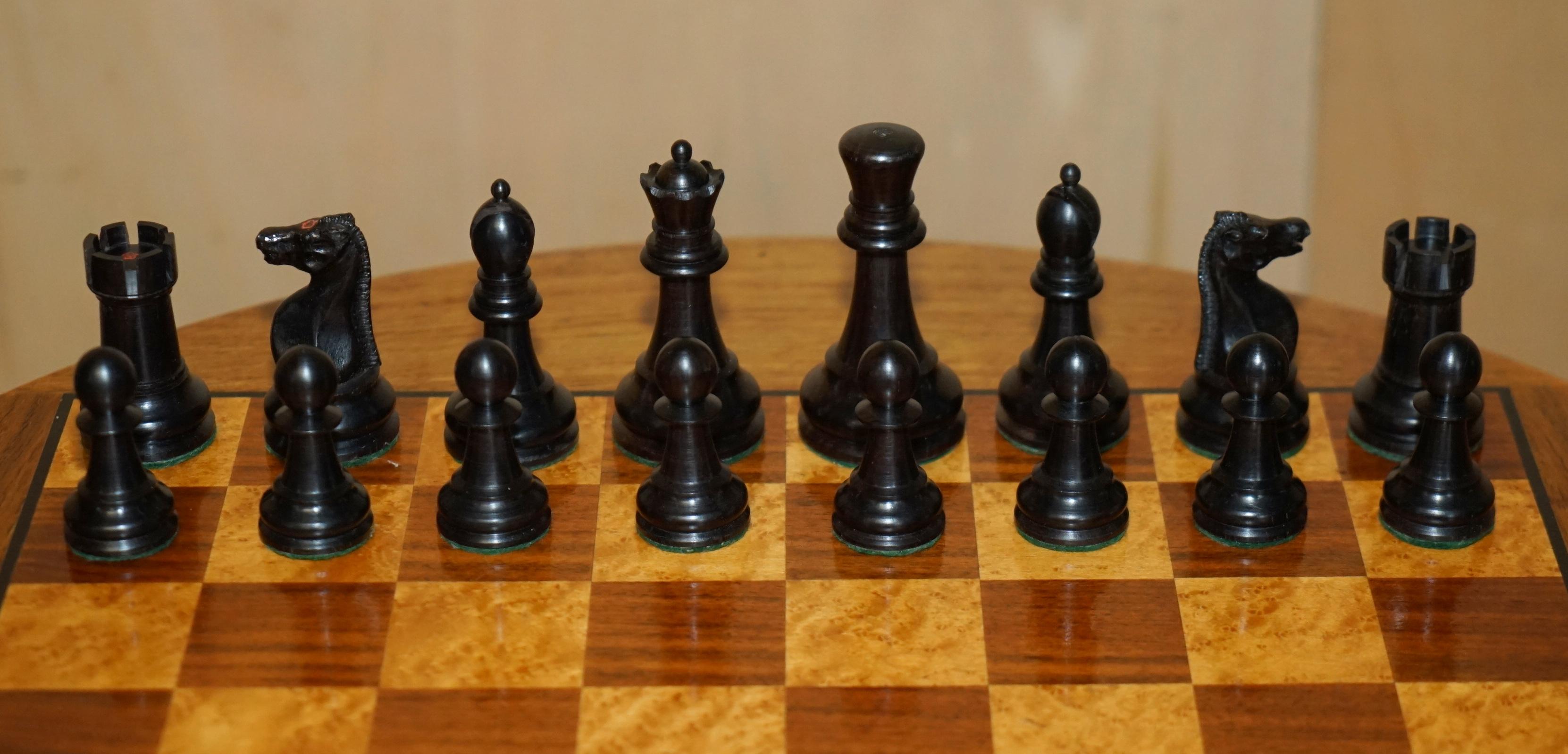 GRANDE SET DI SCACCHI D'EPOCA DI JACQUE STAUNTON CHESSMAN STAMPED SCATOLA ORIGINALE in vendita 7