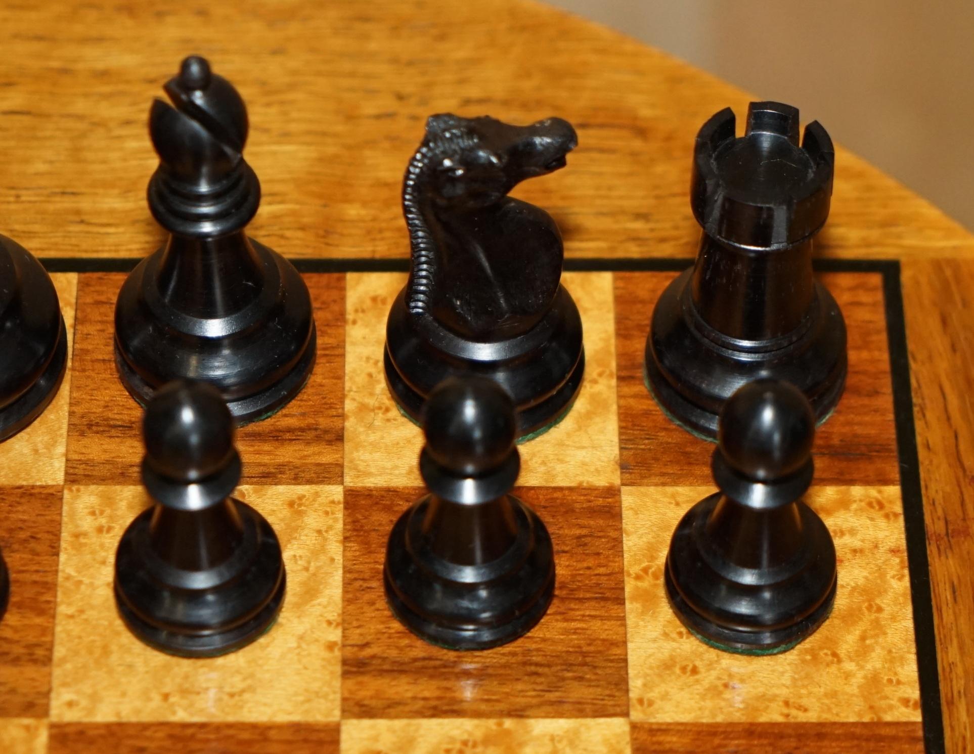 GRANDE SET DI SCACCHI D'EPOCA DI JACQUE STAUNTON CHESSMAN STAMPED SCATOLA ORIGINALE in vendita 10