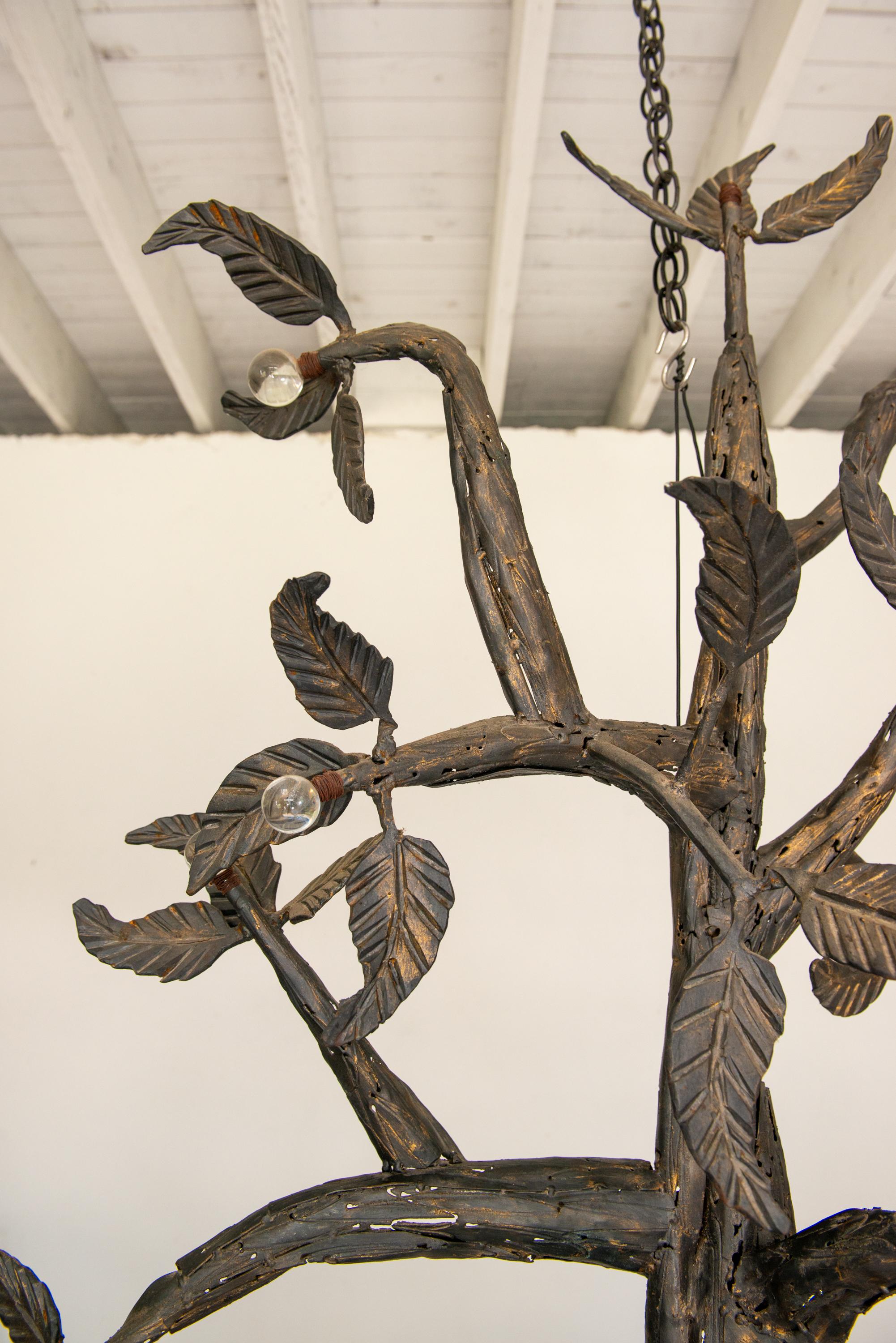 Große geschweißte Metallbaum-Wandskulptur, vom belgischen Bildhauer Omer de Ridder im Angebot 4