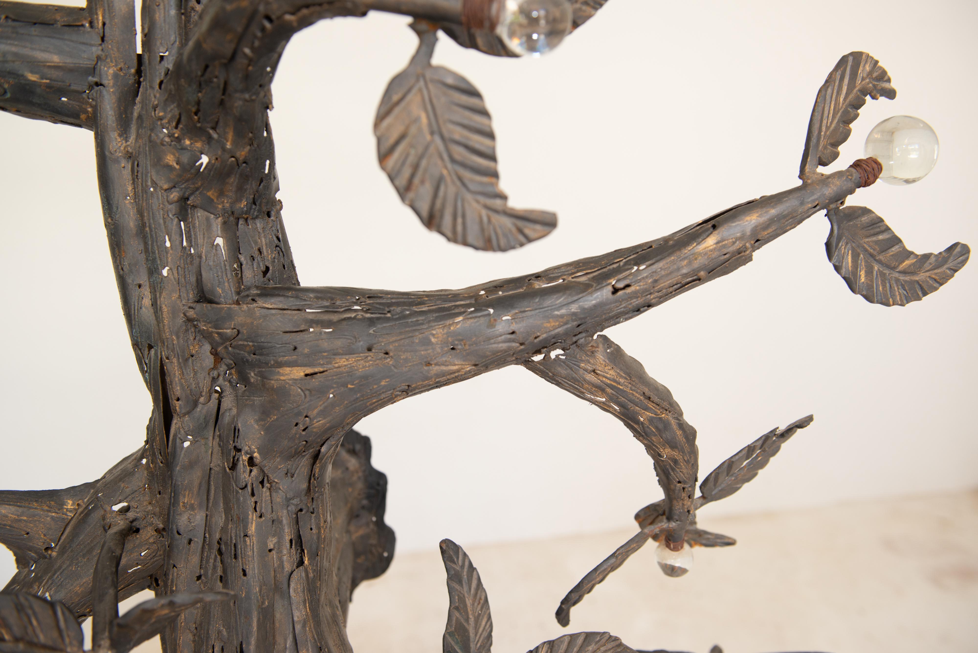 Große geschweißte Metallbaum-Wandskulptur, vom belgischen Bildhauer Omer de Ridder im Angebot 6