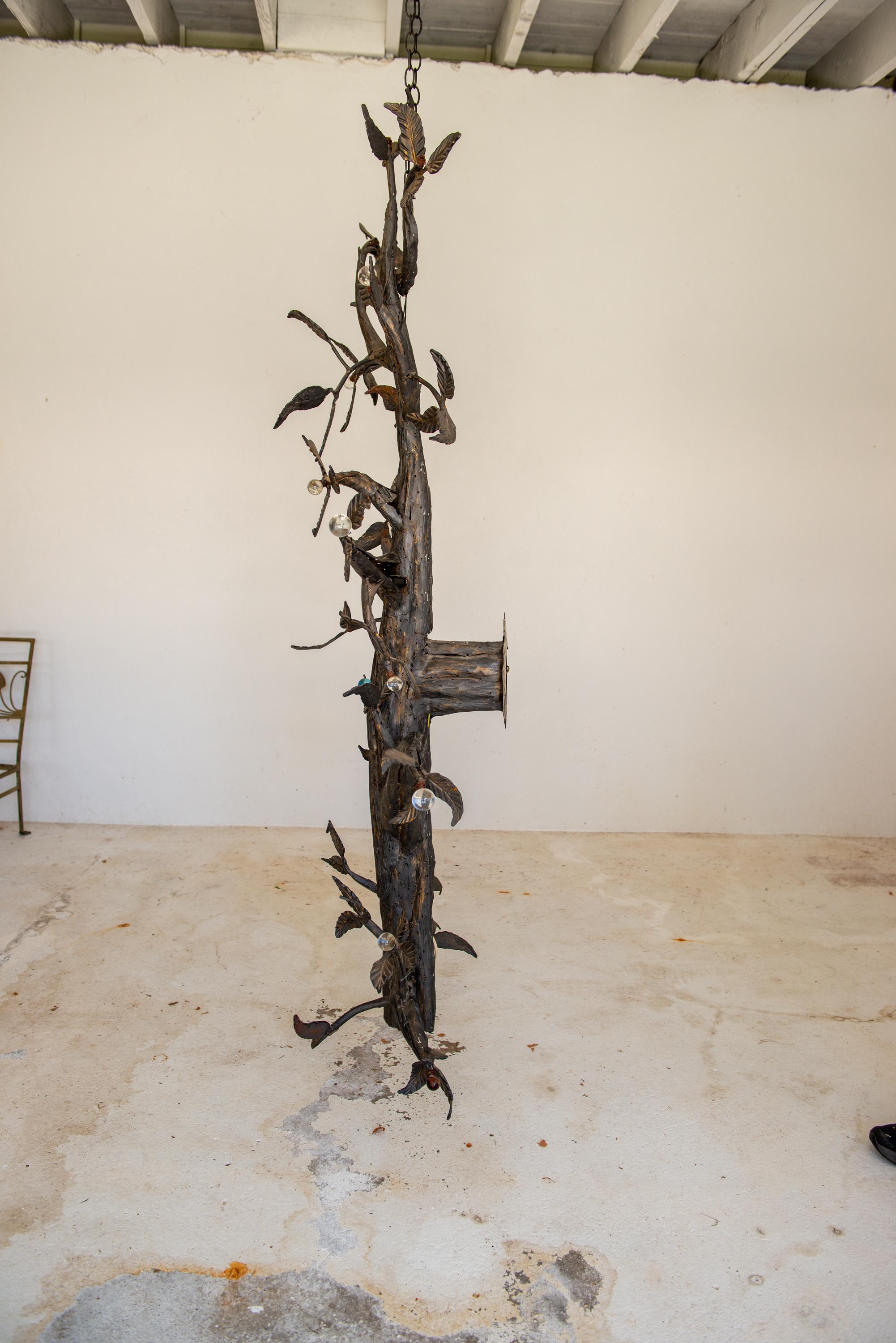 Große geschweißte Metallbaum-Wandskulptur, vom belgischen Bildhauer Omer de Ridder (Belgisch) im Angebot