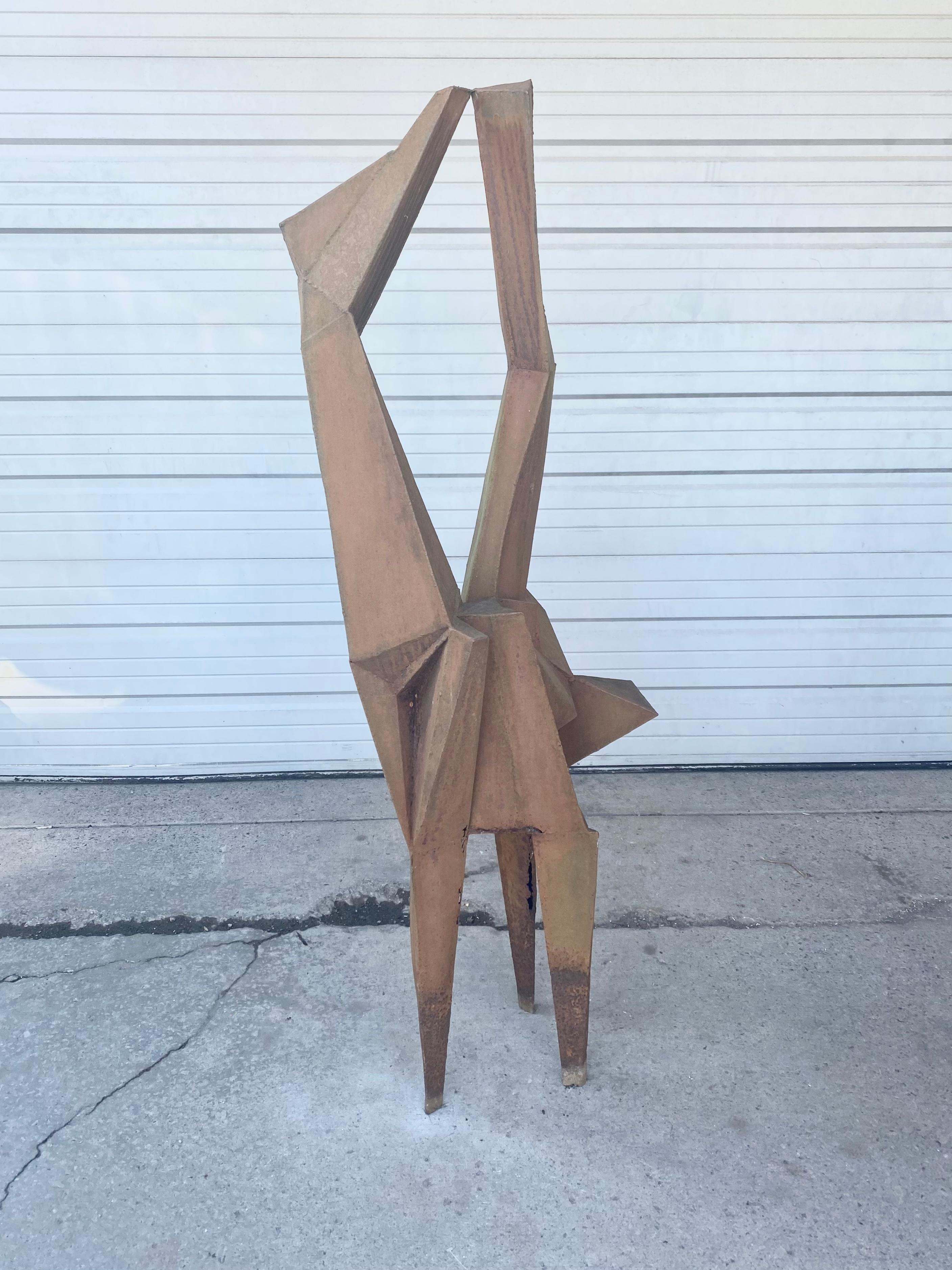 Hand-Crafted Large Welded steel Modernist Sculpture / garden, , manner of Lynn Chadwick