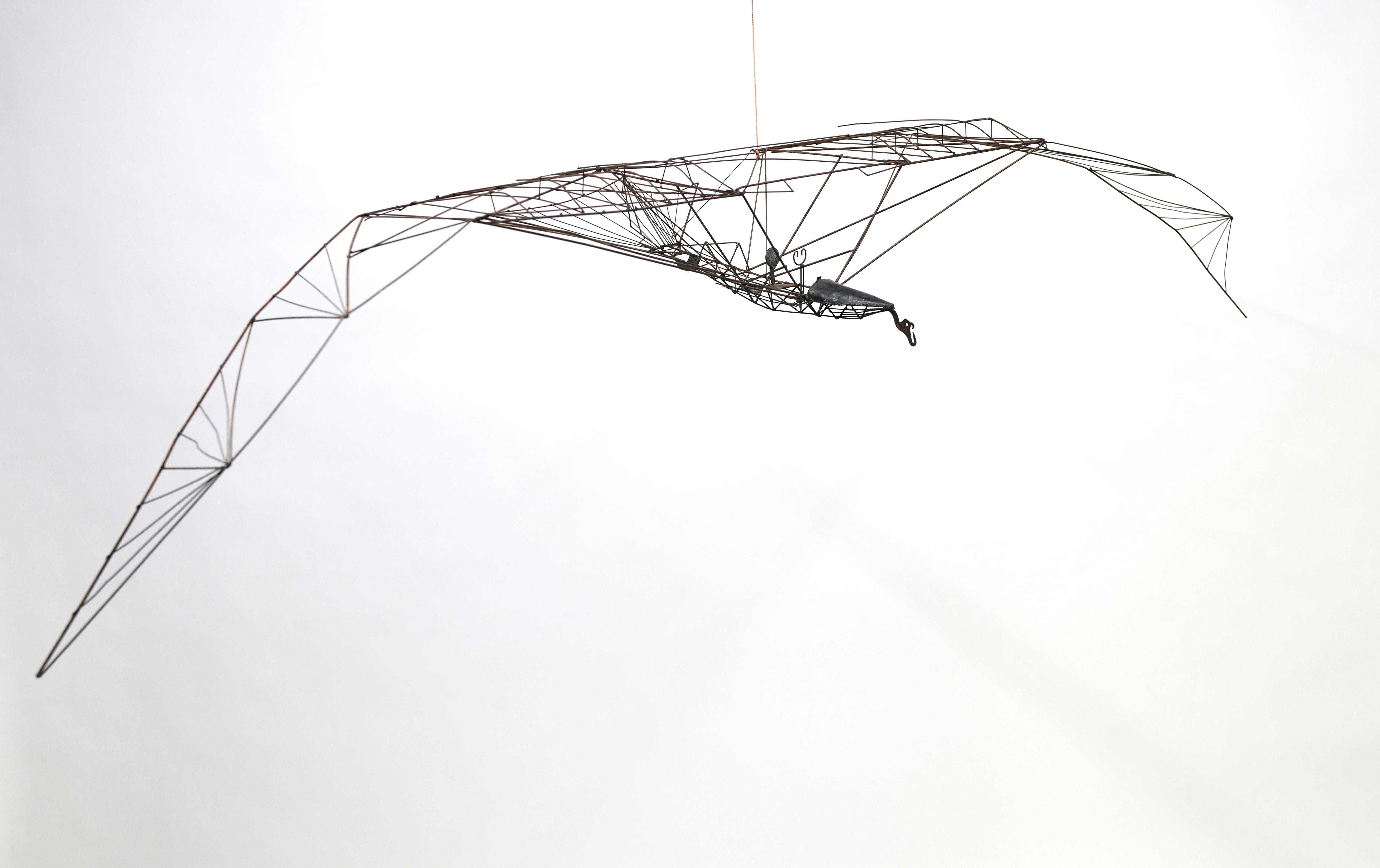 Scultura di aeroplano in filo metallico saldato di grandi dimensioni 7