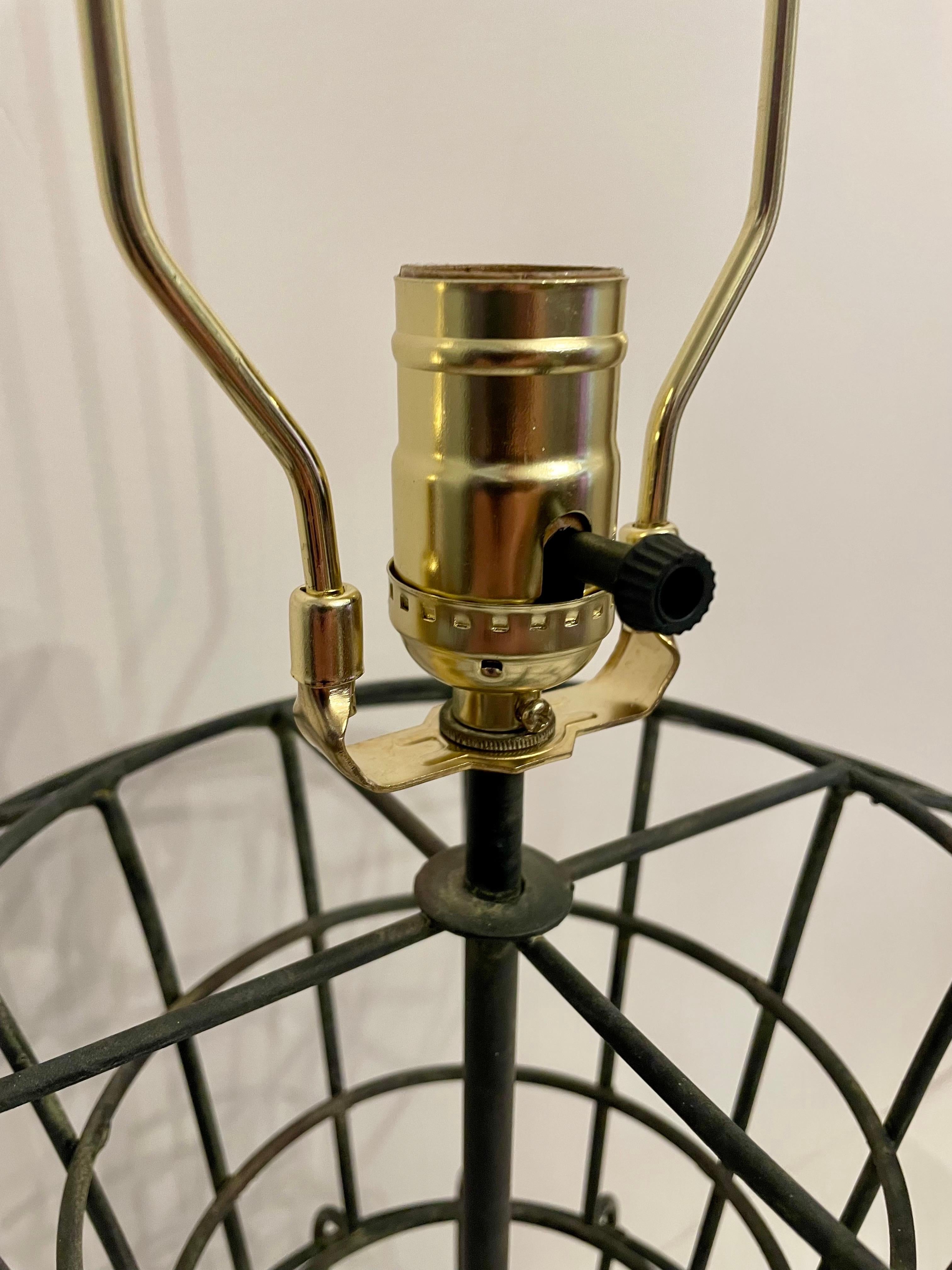 Gilt Large Welded Wire Urn Form Lamp For Sale