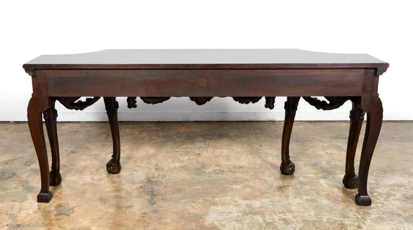 Large Well Carved Mahogany Console Table in the Irish George II Style 1