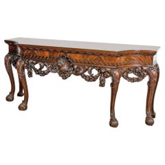 Large Well Carved Mahogany Console Table in the Irish George II Style