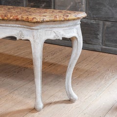 Large, Well Proportioned 19th C. French Painted Console Table with Specimen Marb