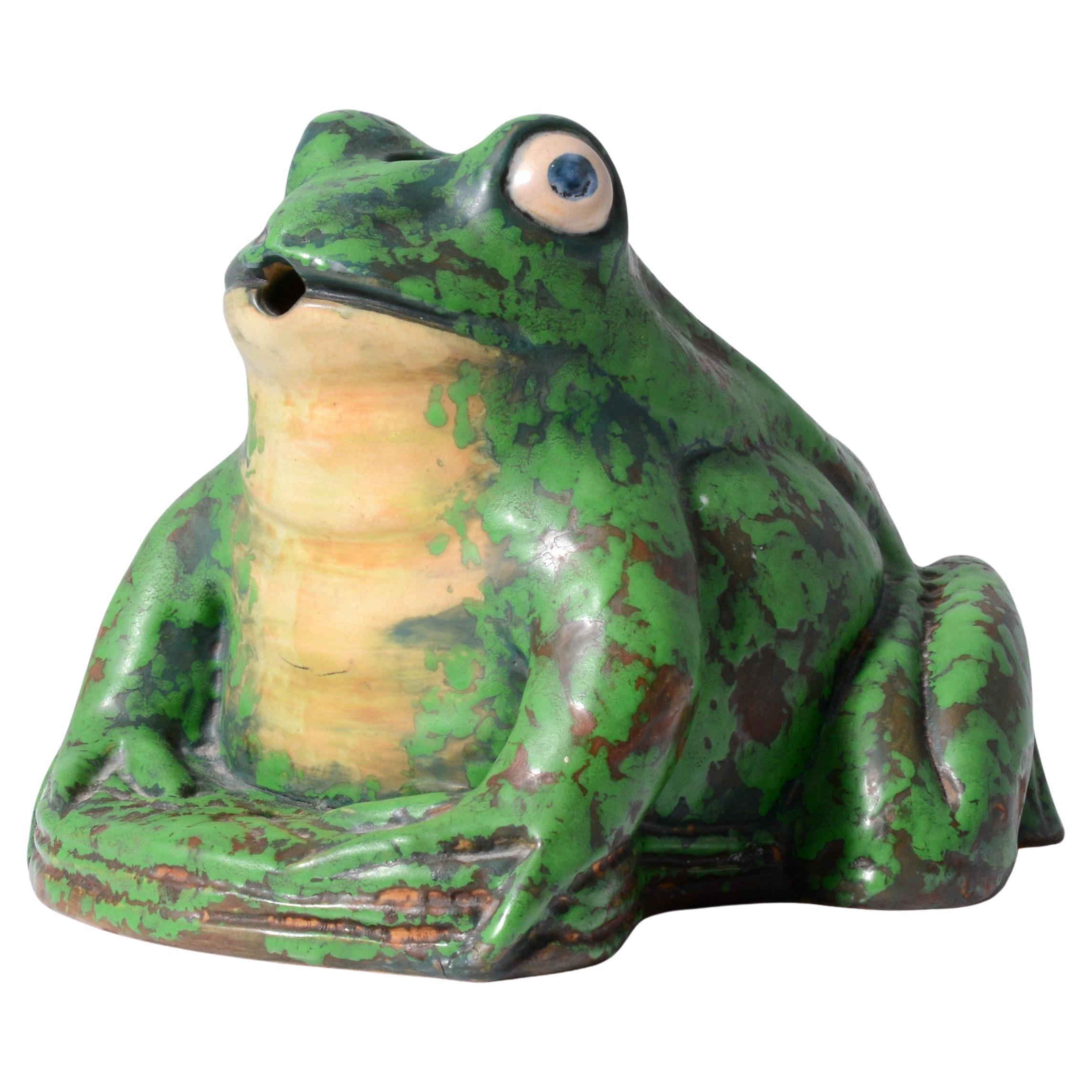 Large Weller COPPERTONE Frog / Garden Ornament, Rudolph Lorber Design