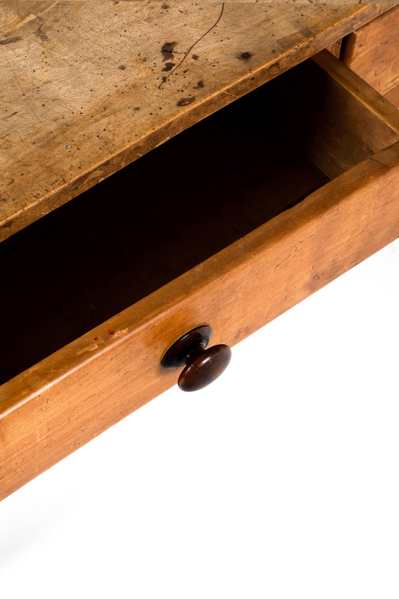 Large Welsh Dairy Table with Drawers For Sale 3