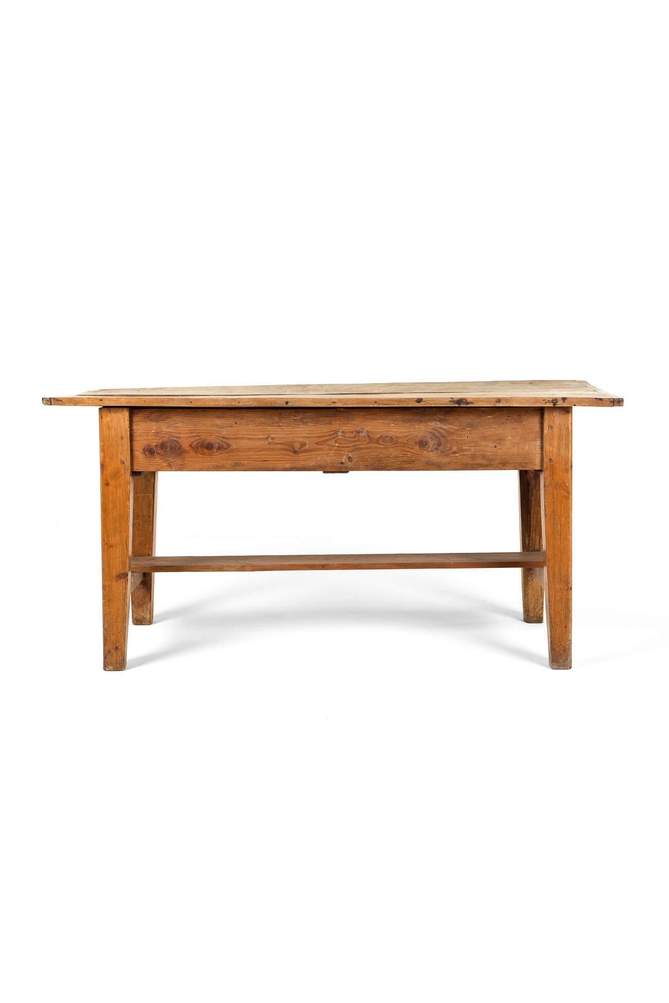 Rustic Large Welsh Dairy Table with Drawers For Sale