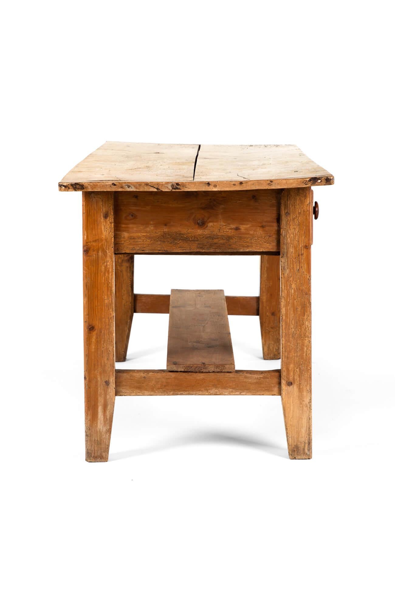 Hand-Crafted Large Welsh Dairy Table with Drawers For Sale