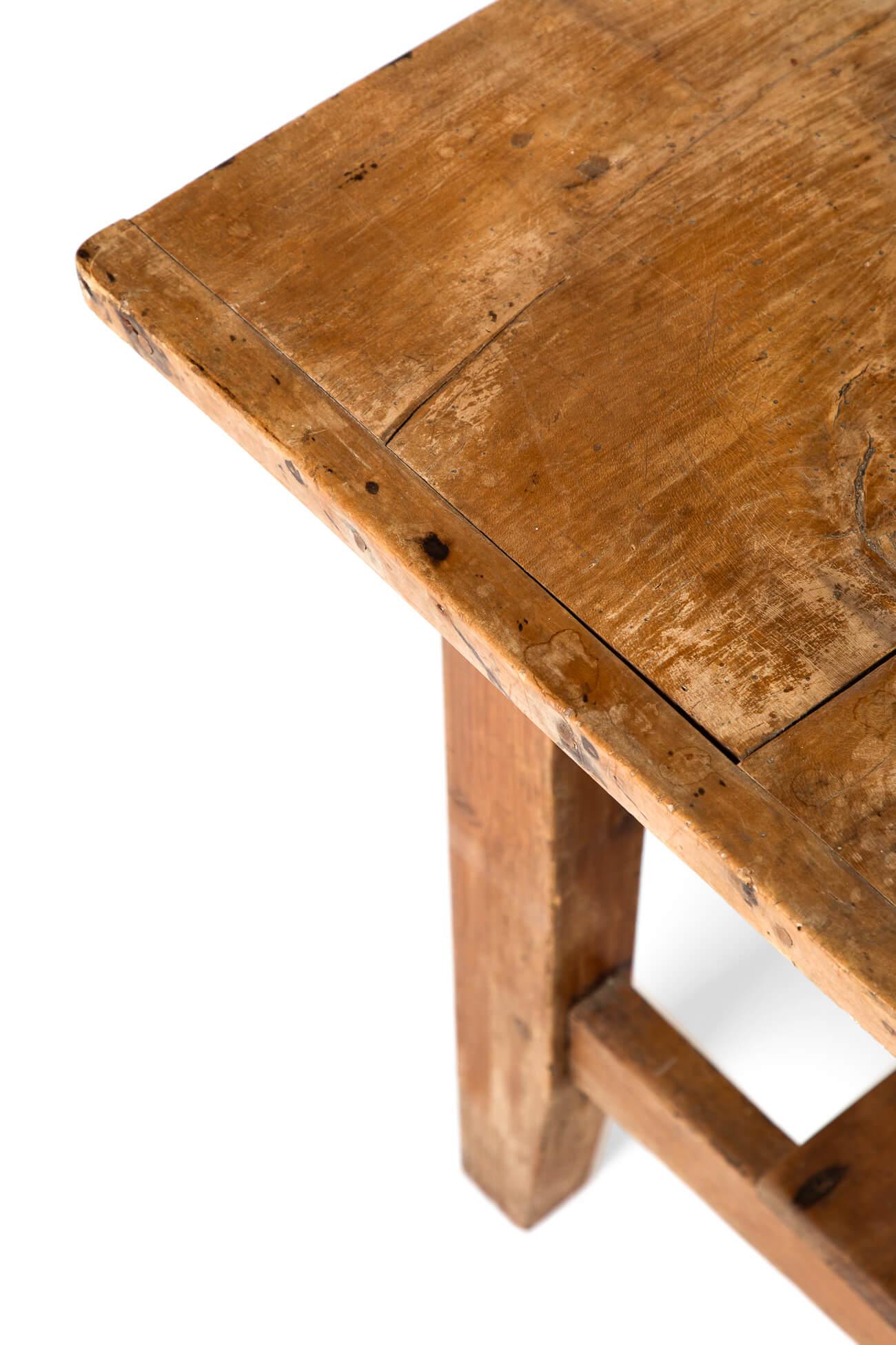 Sycamore Large Welsh Dairy Table with Drawers For Sale