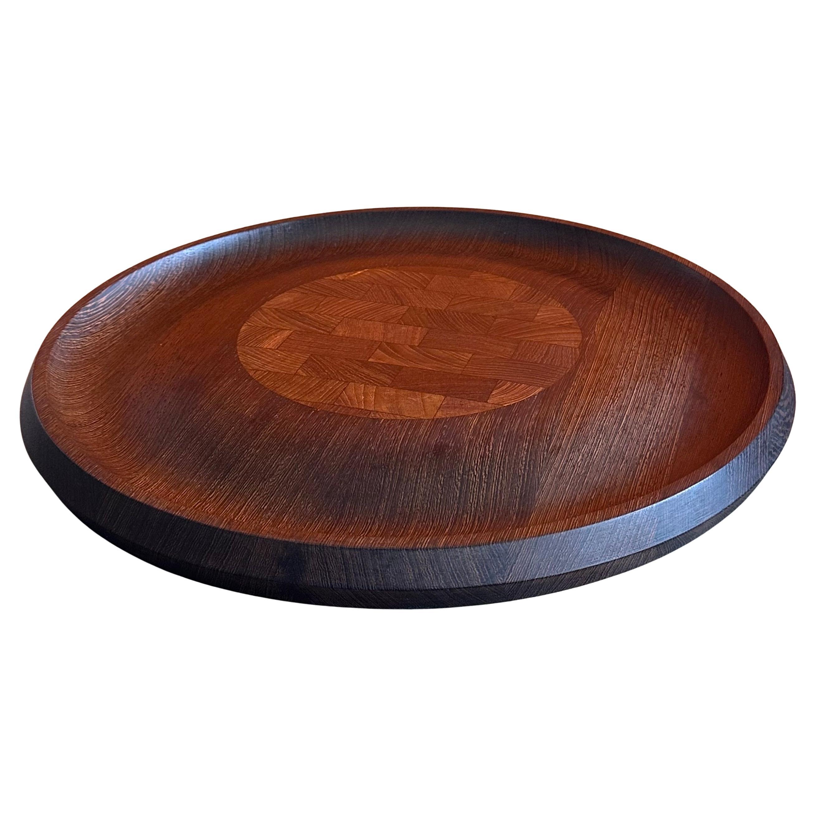 Bandeja grande para queso de wengué y bloque de carnicero por Jens Quistgaard para Dansk Rare Woods
