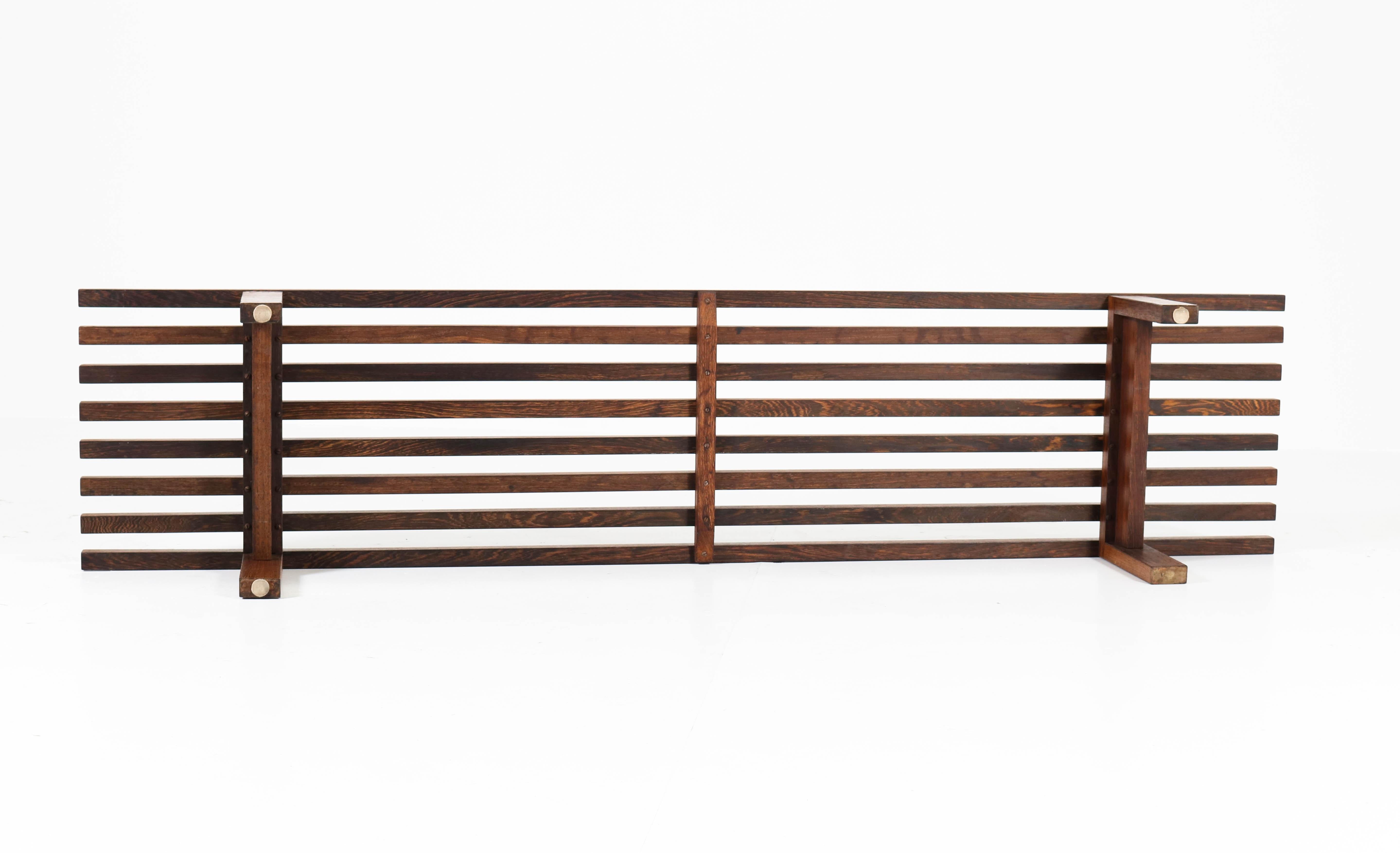 Large Wenge Mid-Century Modern Slat Bench by Martin Visser for 't Spectrum, 1960 2